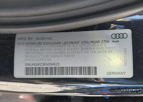 2014 Audi A6 3.0T Premium Plus из США, поврежденный, VIN WAUHGAFC9EN094523